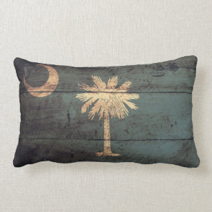 Old Wood South Carolina Flag; Lumbar Pillow