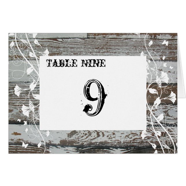 Old Wood Table Number Cards (Front Horizontal)