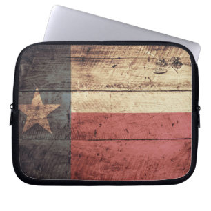 Old Wood Texas Flag Laptop Sleeve