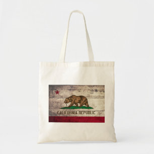 Old Wooden California Flag Tote Bag