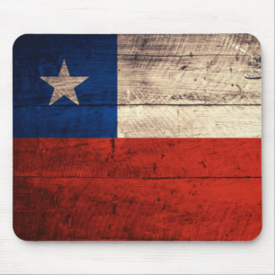 Old Wooden Chile Flag Mouse Pad