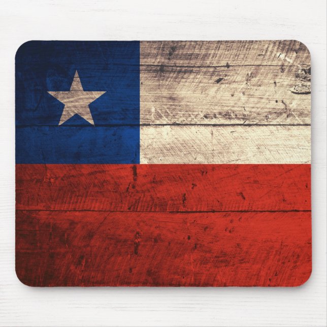 Old Wooden Chile Flag Mouse Pad (Front)