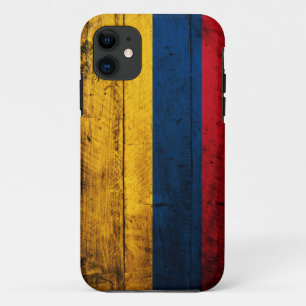 Old Wooden Colombia Flag iPhone 11 Case