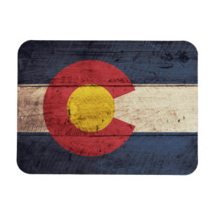 Old Wooden Colorado Flag Magnet