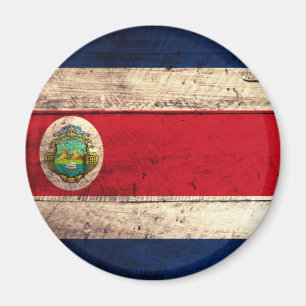 Old Wooden Costa Rican Flag Magnet