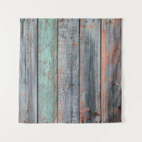Old wooden fence painted in different color, trend