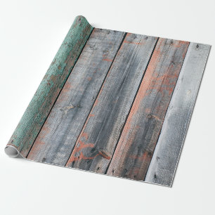 Old wooden fence painted in different colour, tren wrapping paper
