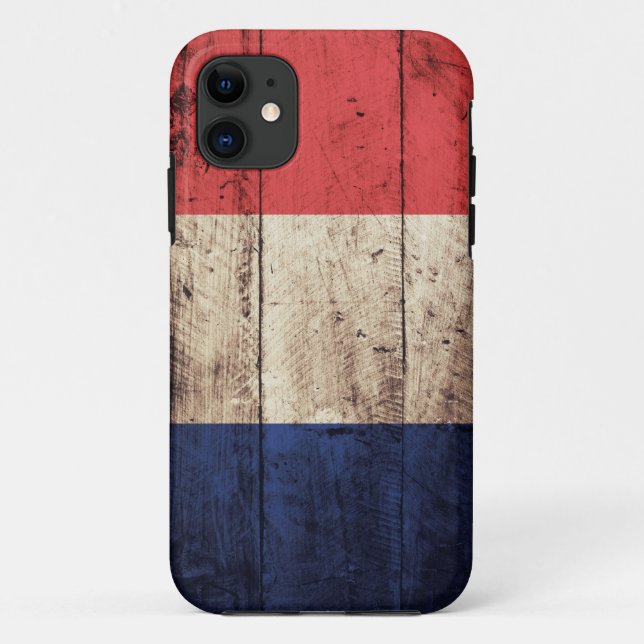 Old Wooden France Flag Case-Mate iPhone Case (Back)