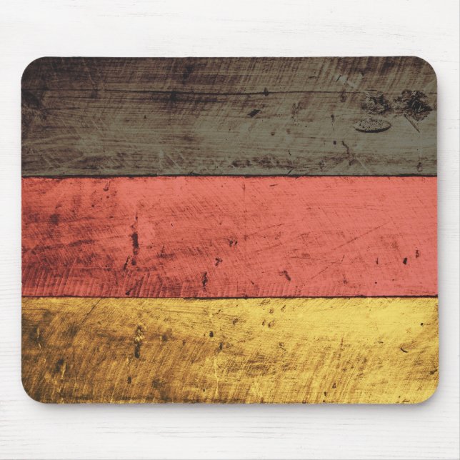 Old Wooden Germany Flag Mouse Pad (Front)