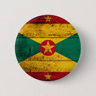 Old Wooden Grenada Flag 2 Inch Round Button