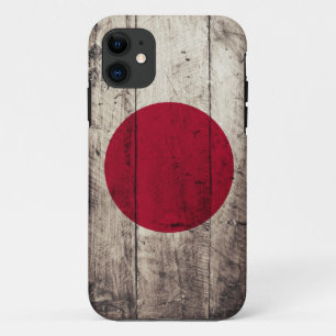 Old Wooden Japan Flag iPhone 11 Case