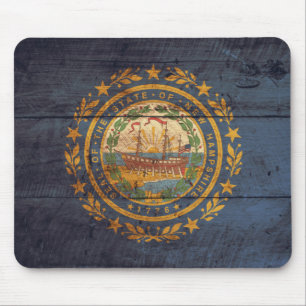 Old Wooden New Hampshire Flag; Mouse Pad