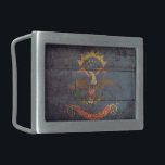 Old Wooden North Dakota Flag; Rectangular Belt Buckle<br><div class="desc">North Dakota Flag; North Dakotan</div>