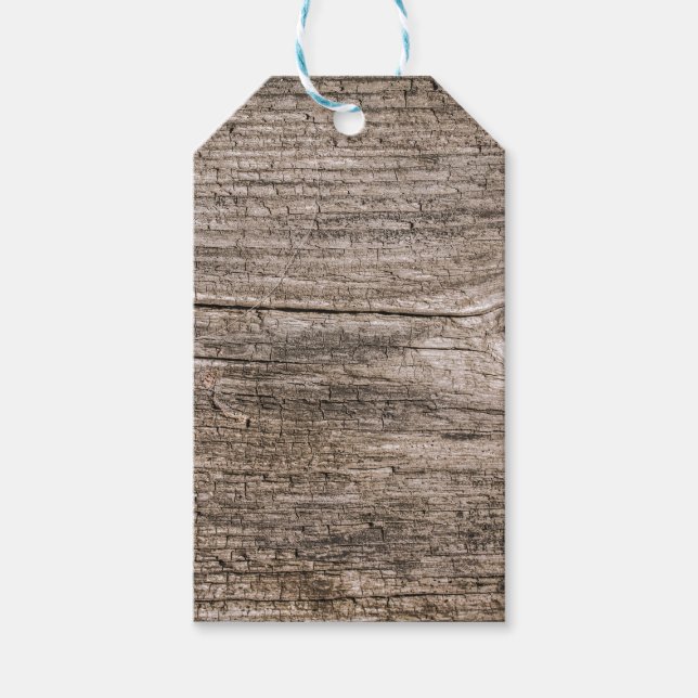 Old wooden planks gift tags (Front)