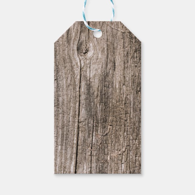 Old wooden planks gift tags (Front)