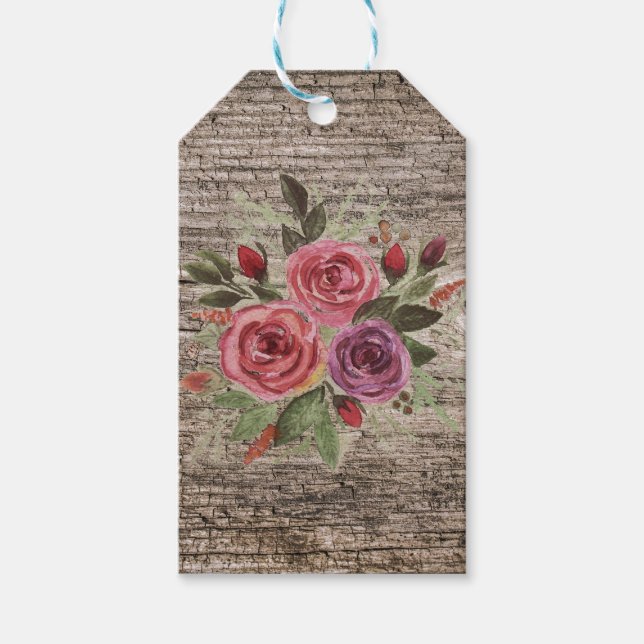 Old wooden planks gift tags (Front)