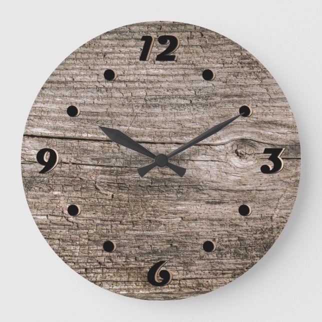 Old wooden planks large clock (Front)