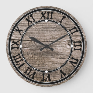 Old wooden planks large clock