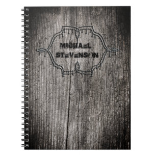 Old wooden planks notebook