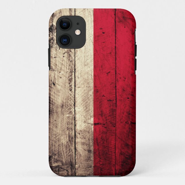 Old Wooden Poland Flag Case-Mate iPhone Case (Back)