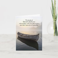 Old Wooden Rowboat Sympathy Thank You Card