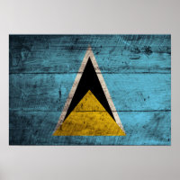 Old Wooden Saint Lucia Flag