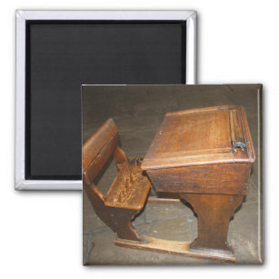 Old  Wooden School Desk and Chair Magnet