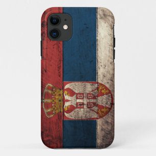 Old Wooden Serbia Flag iPhone 11 Case