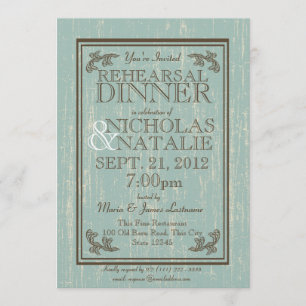 Old Wooden Sign 5 x 7 Rehearsal Dinner Invitation