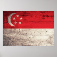 Old Wooden Singapore Flag