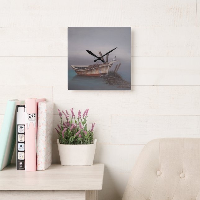 Old Wooden Skiff Wall Clock (Reading Room)