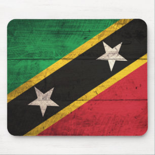 Old Wooden St. Kitts / Nevis Flag Mouse Pad