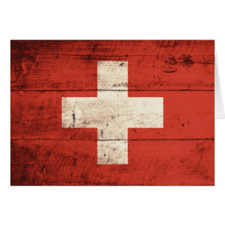 Old Wooden Swiss Flag