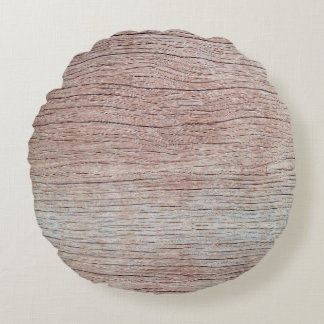 Old wooden texture with beautiful natural patterns round pillow