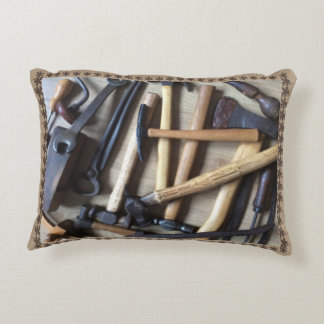 Old Wooden Tools Accent Pillow