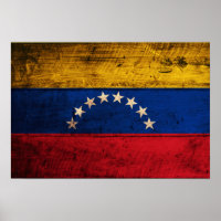 Old Wooden Venezuela Flag