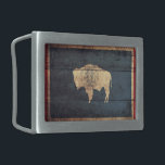 Old Wooden Wyoming Flag Belt Buckle<br><div class="desc">Wyoming Flag; Wyomingite</div>