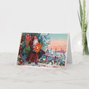 Old World Angry Santa Holiday Card