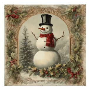 Old World Christmas Snowman Poster