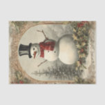 Old World Christmas Snowman Tissue Paper<br><div class="desc">A whimsical vintage design of snowman. Great for Christmas gift wrapping or for craft and decoupage projects.</div>