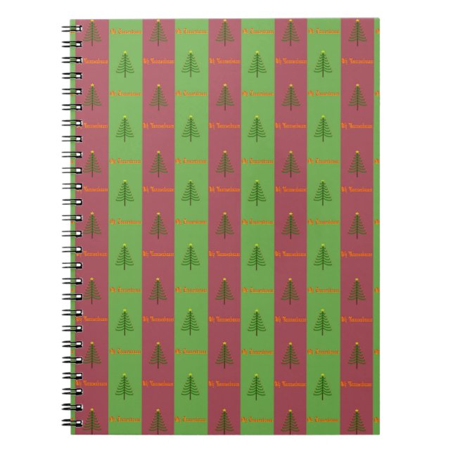 Old World Christmas Tree Pattern Evergreen Notebook (Front)