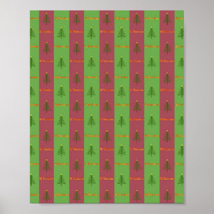 Old World Christmas Tree Pattern Evergreen Poster