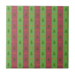 Old World Christmas Tree Pattern Evergreen Tile