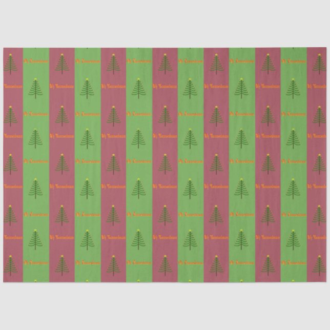 Old World Christmas Tree Pattern Evergreen Tissue Paper (Front)
