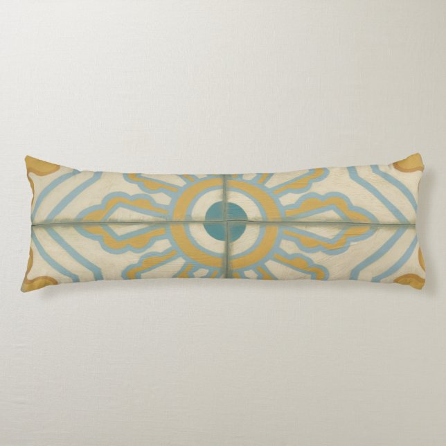 Old World Decorative Tile Pattern Body Pillow (Front)