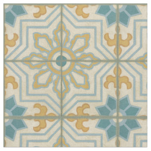 Old World Decorative Tile Pattern Fabric
