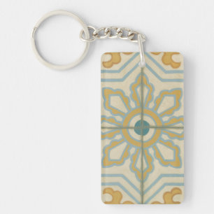 Old World Decorative Tile Pattern Keychain