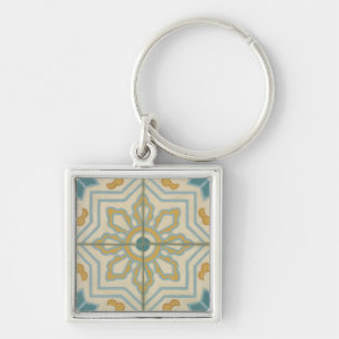 Old World Decorative Tile Pattern Keychain