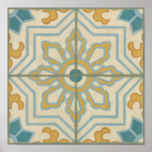 Old World Decorative Tile Pattern Poster