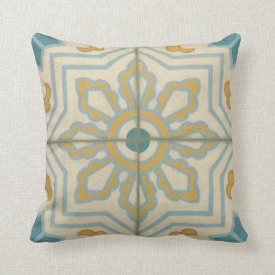 Old World Decorative Tile Pattern Throw Pillow